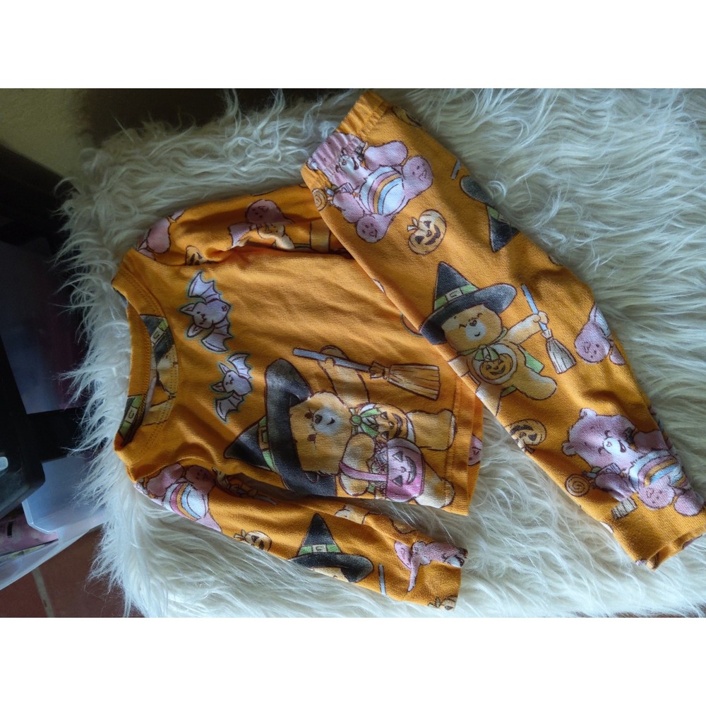 Care Bears Halloween Pajamas 2 Piece Set Orange Witch Cheer Bear Funshine 12M